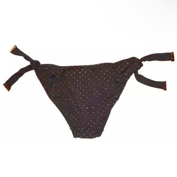 $210 Kensie Celebrity Sparkle Bikini Bottoms XSmall Gold Studs BEST OF CRUISE - Picture 3 of 16